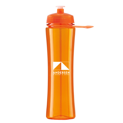 Translucent Orange 24 oz Polysure Water Bottle with Grip - Andersen