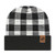 Plaid Knit Cap with Leather Patch on Cuff - Andersen