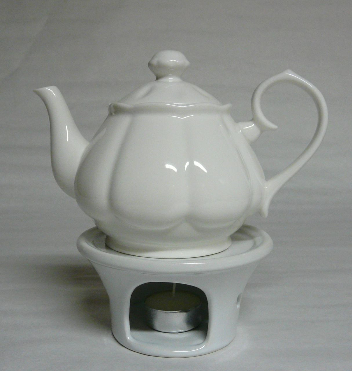 Stövchen/Ceramic Teapot Warmer White Screen Tea, Inc.