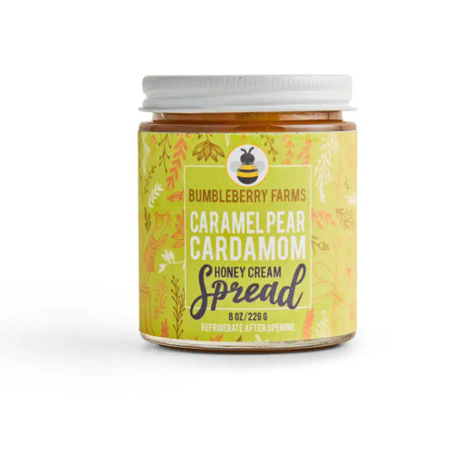 Seasonal Caramel Pear Cardamom Honey Cream Spread