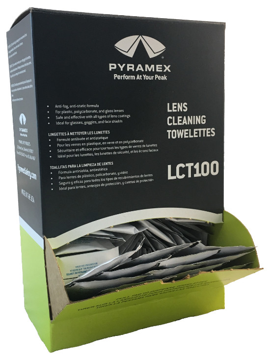 Pyramex 1LCT100 Safety Eyewear Lens Cleaning Towelettes