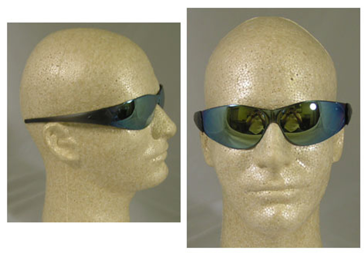 MCR Crews CK118 Checkmate Safety Eyewear w/ Rainbow Mirror Lens