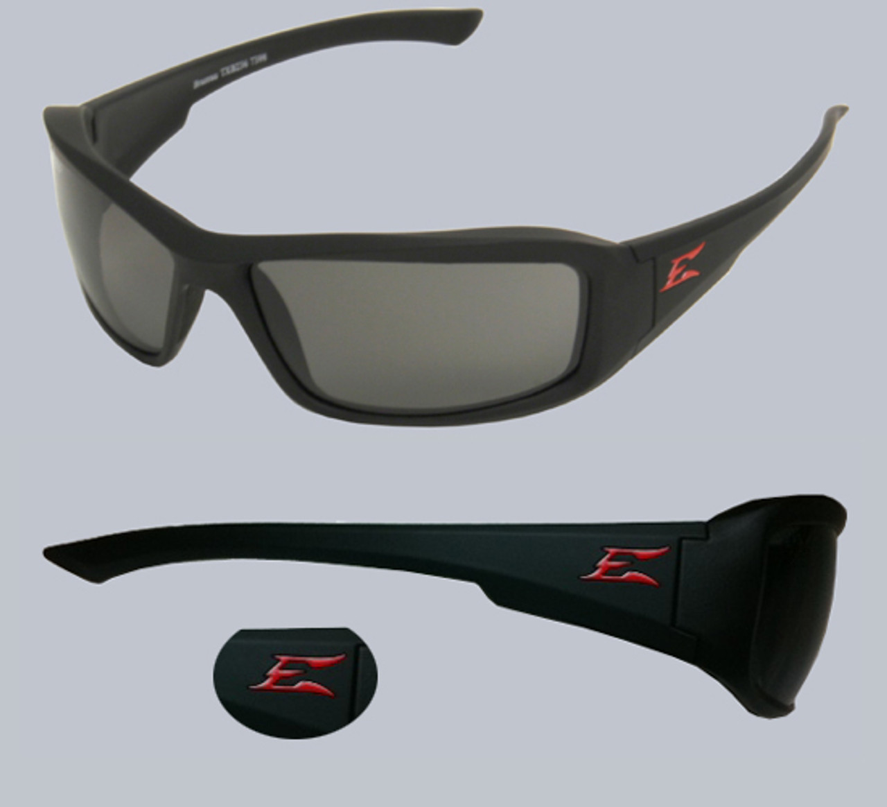 Edge Eyewear Brazeau Safety Glasses - Polarized Smoke Lens TXB236