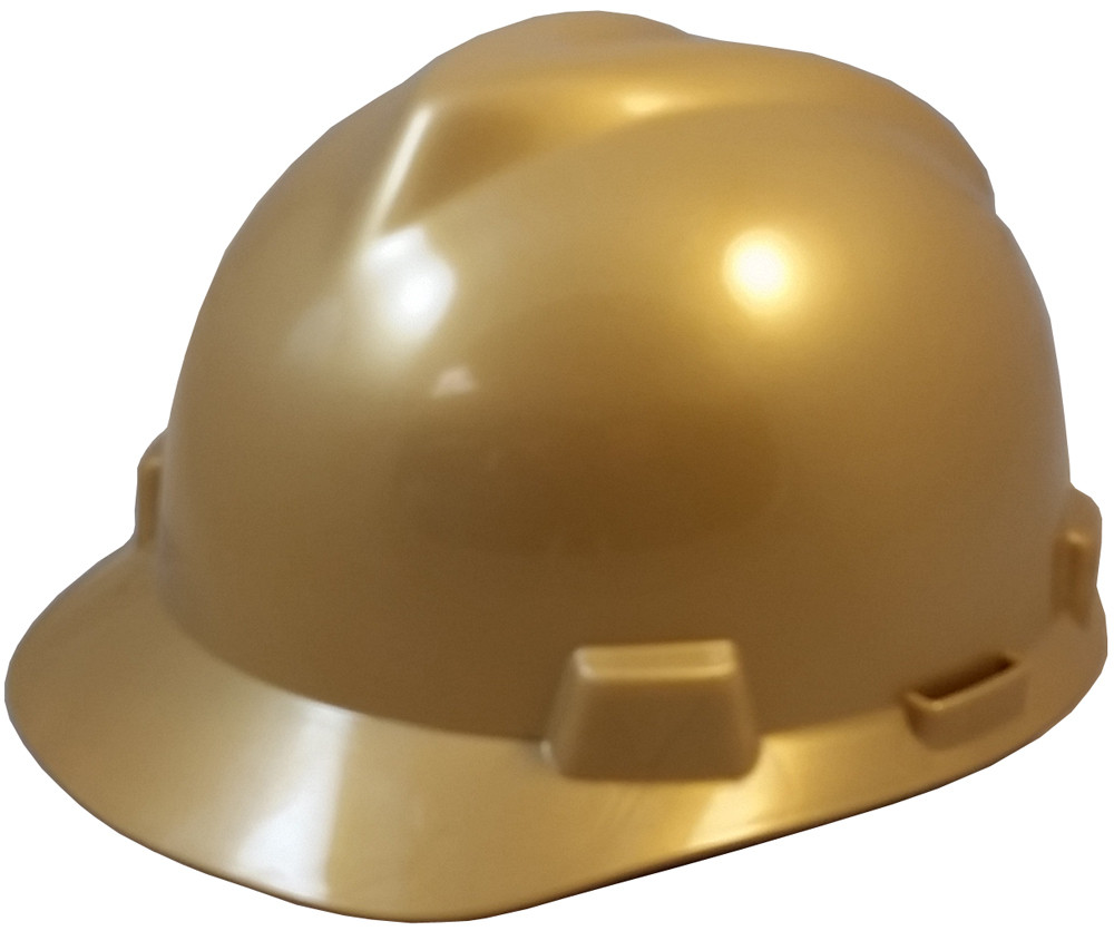MSA 475365 VGard Cap Style Safety Helmets with FasTrac Liners Gold