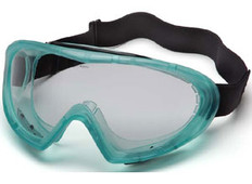 Pyramex #GC504T Capstone Safety Eyewear Goggles Greem Frame w/ Fog Free Clear Lens