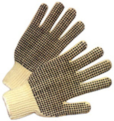 Cotton String Knit Gloves with Dots on Both Sides (SOLD BY THE PAIR)