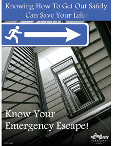 Emergency Escape Safety Poster (18 by 24 inch)