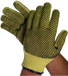 Unlined 100% Kevlar® Fiber Glove with Dots on Both Sides (sold by the dozen)