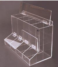 Multi-Use Dispenser - 4 Compartment - 17-1/4"W X 12"H X 9-1/4"D