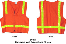 Surveyors Vest Orange Lime Stripes