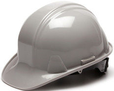 Pyramex #HP14112 4 Point Cap Style Safety Helmets with RATCHET Liners - Gray  - Oblique View
