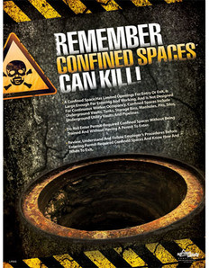 Confined Spaces Can Kill Poster (18 by 24 inch)