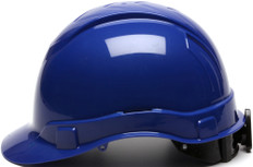 Pyramex #HP44160 Ridgeline Cap Style Safety Helmets with RATCHET Liners - Blue - Oblique View