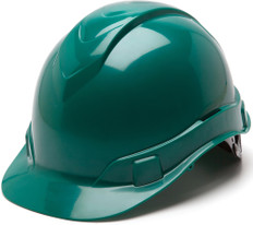 Pyramex #HP44135 Ridgeline Cap Style Safety Helmets with RATCHET Liners - Green - Oblique View