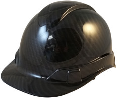 Pyramex Ridgeline Cap Style Hard Hat Shiny Black Graphite Pattern - Oblique View