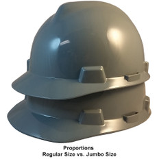 MSA # 486152 Cap Style Large Jumbo Safety Helmets with Fas-Trac Liners Gray