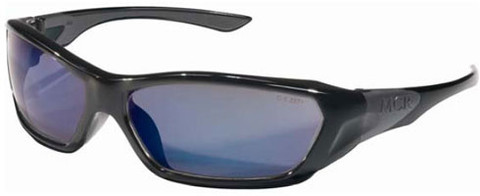 MCR Crews #FF128B Force Flex Safety Eyewear w/ Blue Mirror Lens