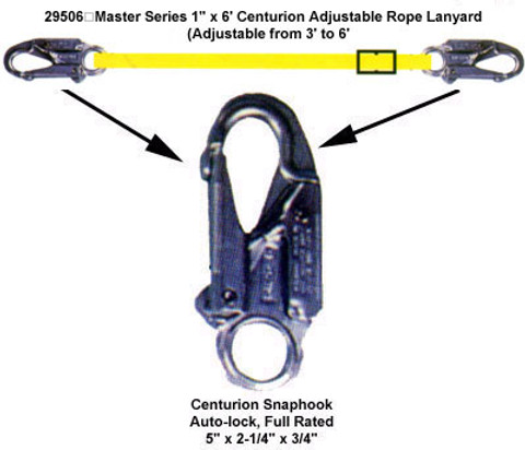 Master Series 1" x 6' Centurion Adjustable Web Lanyard