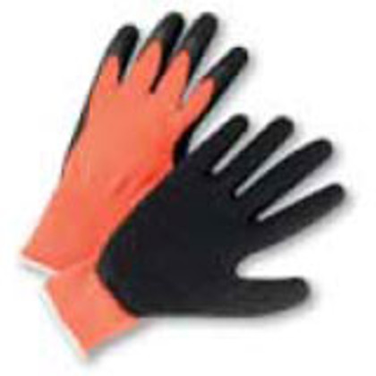 Seamless Conforming Glove with Black Palm - Orange- (sold by the dozen)