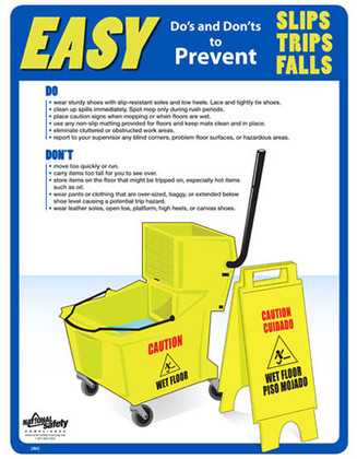 Slips, Trips & Falls Poster (18 by 24 inch)