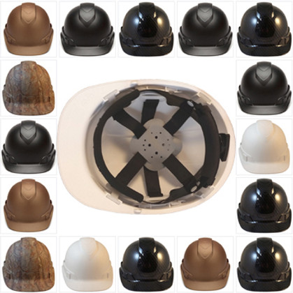 Pyramex Ridgeline Cap Style Safety Helmets with 6 Point RATCHET Liners - All Patterns 