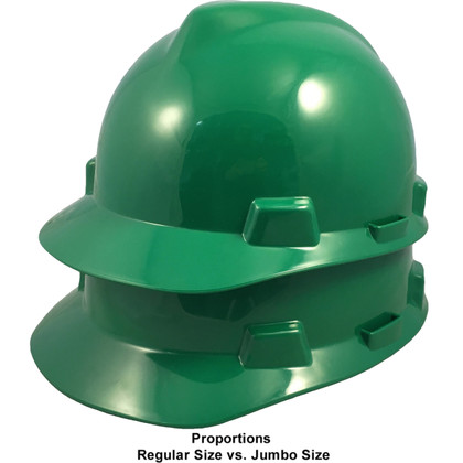 MSA # SO-486151 Cap Style Large Jumbo Safety Helmets with Staz-On Pin Lock Suspension Green