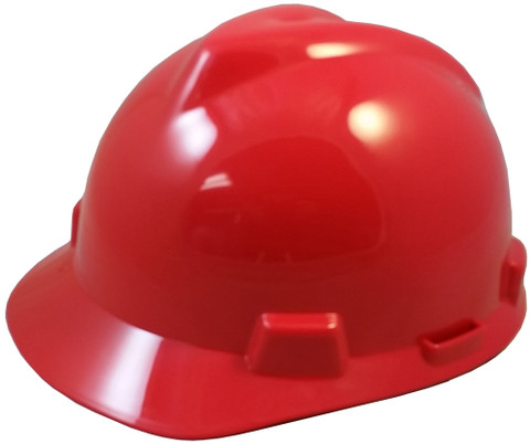 MSA # SO-476927 Cap Style Large Jumbo Safety Helmets with Staz-On Pin Lock  Suspension Red 