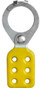 1.5 inch opening Hasp for Lockout - Tagout. Interlocking style, steel with Yellow rubberized coating