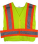 ANSI 207-2006 Public Service Safety Vests Lime with Orange/Silver Stripes 5 point Velcro® Tear-Away Size 3X-4X