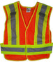 ANSI 207-2006 Public Service Safety Vests MESH Orange with Lime/Silver Stripes 5 point Velcro® Tear-Away Size 3x-4x