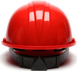 Pyramex #HP14120 4 Point Cap Style Safety Helmets with RATCHET Liners - Red - Back View