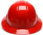 Pyramex #HP24120 4 Point Full Brim Style with RATCHET Liners - Red - Front View