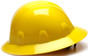 Pyramex #HP24130 4 Point Full Brim Style with RATCHET Liners - Yellow - Side View