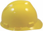 MSA # 463944 V-Gard Cap Style Safety Helmets with Staz-On Liners Yellow
