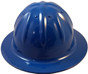 Aluminum Skull Bucket Full Brim Safety Helmets with Ratchet Liners –Blue 