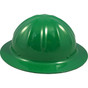 Aluminum Skull Bucket Full Brim Safety Helmets with Ratchet Liners - Dark Green