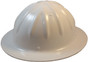 Aluminum Full Brim Safety Helmets with Ratchet Liners – White