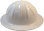 Aluminum Full Brim Safety Helmets with Ratchet Liners – White