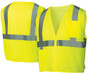 Pyramex  Hi-Vis Self Extinguishing Mesh  Class 2 Safety Vests -  Lime w/ Silver Stripes - RVZ2110SE