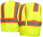 Pyramex  Hi-Vis Self Extinguishing Mesh  Class 2 Safety Vests -  Lime w/ Contrasting Stripes - RVZ2210SE