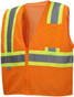 Pyramex  Hi-Vis Self Extinguishing Mesh  Class 2 Safety Vests -  Orange w/ Contrasting Stripes - RVZ2220SE