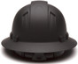 Pyramex 6 Point Full Brim Black Ridgeline Style Hard Hat with RATCHET Liner Black  Graphite Pattern Back View