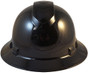 Pyramex Ridgeline Full Brim Hard Hat Shiny Black Graphite Pattern  - Front View- 