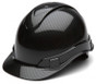 Pyramex Ridgeline Cap Style Safety Helmets with 6 Point RATCHET Liners - Shiny Black Pattern