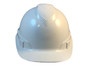 Front View Pyramex Ridgeline Cap Style Hard Hat with Shiny White Graphite Pattern