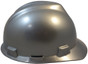 MSA # 486154 Cap Style Large Jumbo Safety Helmets with Fas-Trac Liners Silver