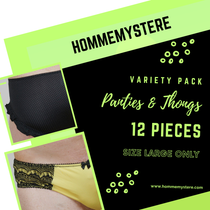 Variety Pack x 12 - Panties & Thongs - Size LARGE Only