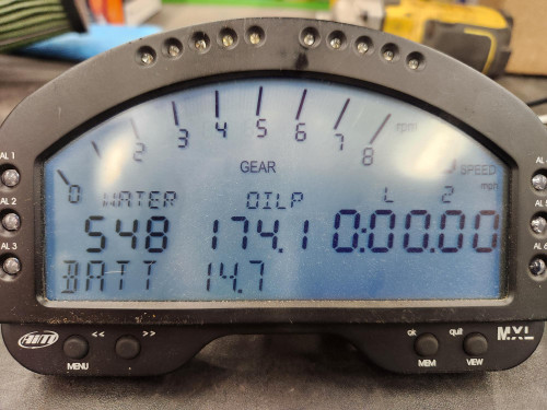AIM Pista data logger display