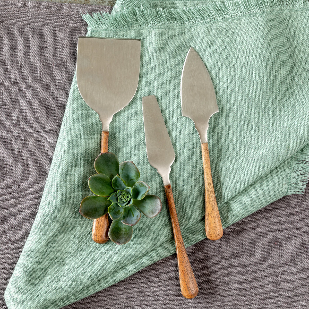 Wood Handled Stainless Cheese Servers Black Swan Home