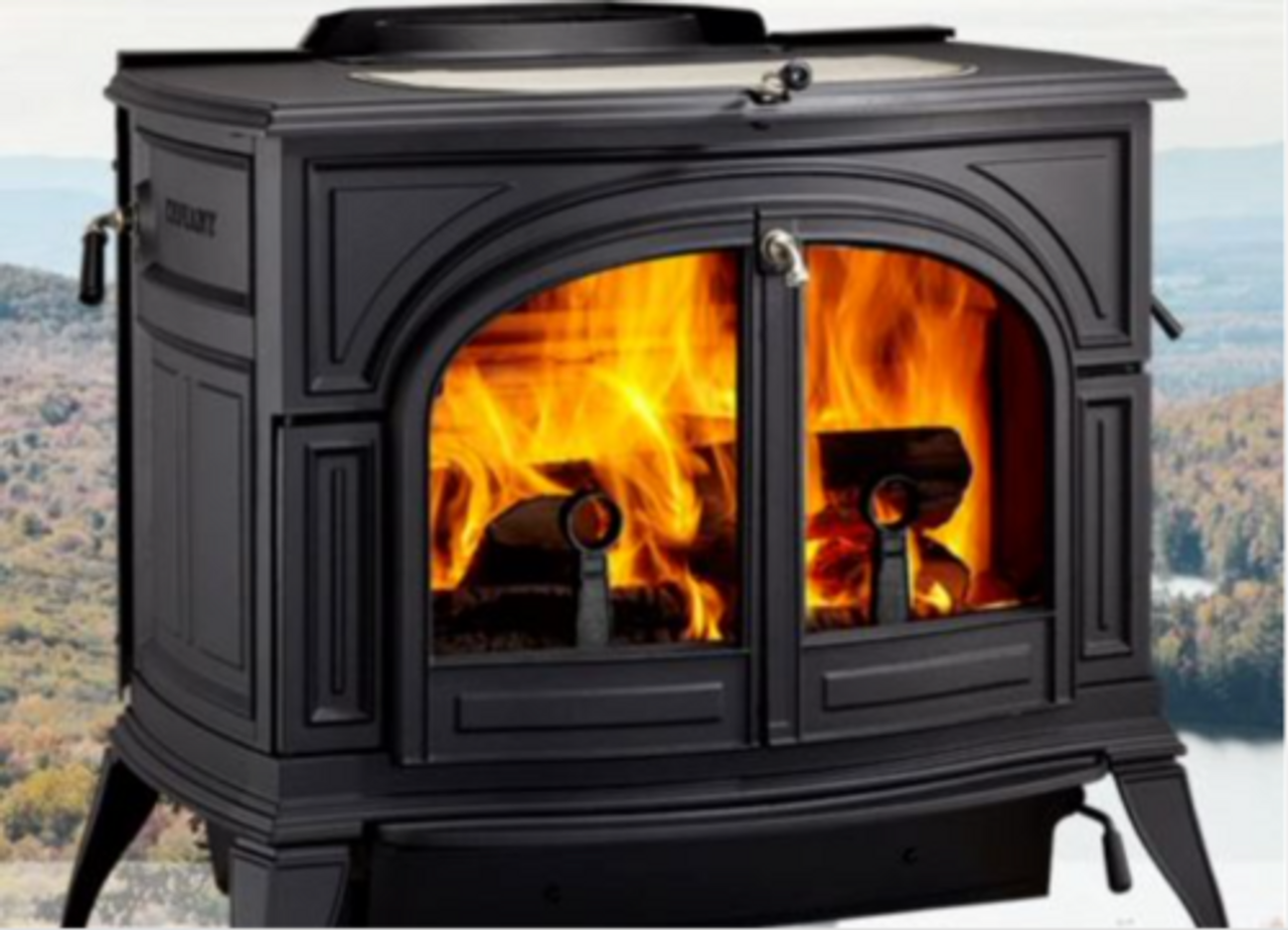 Defiant Wood Stove with Transition Doors Classic Black Black Swan Home